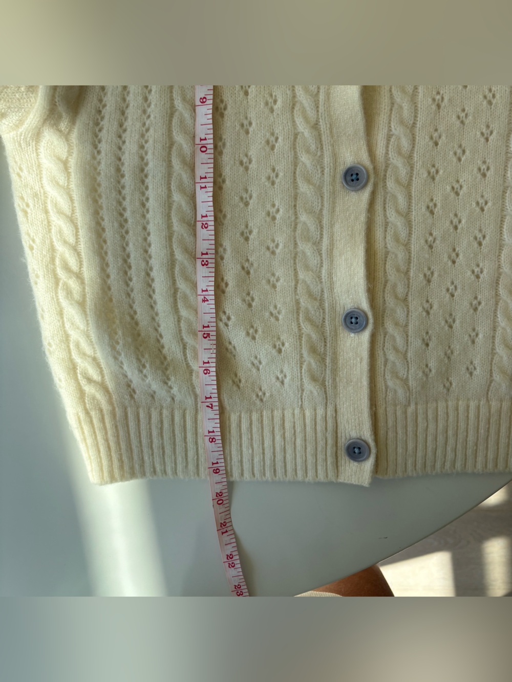 Sunday Best Ivory Cable Knit Button-Up Cardigan - Picture 5 of 8